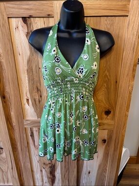 XOXO Green Floral Halter Top